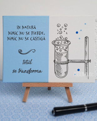 Placuta absolvire chimie pictata personalizata cu mesaj