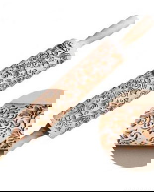 K0179 - Rola din lemn, gravata cu laser diferitelor paste polimerice de modelat