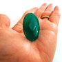Inel Agata verde fatetata si Argint 925 - IN928 - Inel verde masiv, inel pietre semipretioase, inel reglabil, inel piatra mare, cadou aniversare, cadou 8 martie, cadou Craciun, cadou sotie, inel statement, inel supradimensionat, cristale vindecatoare