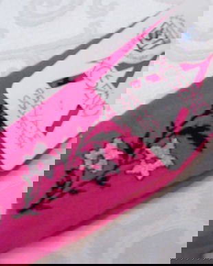 Nou-sosete fuchsia cu glitter  36/38