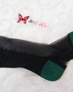 Nou-sosete negru lurex verde  38/40