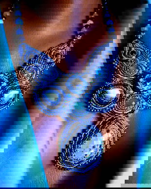 Colier statement , piesa de colectie, pietre si geme semipretioase, argint 925 aurit, sau placate, bijuterii antichizate recreate, podoabe pe viata