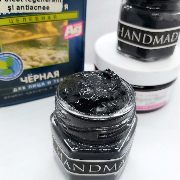 Masca antiacnee - cu: carbune activ & argila neagra (50ml)
