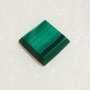 Cabochon din malachit natural trunchi de piramida patrulatera regulata aprox 12x12x2.5 mm