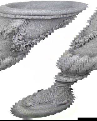 Jardiniera din rasini speciale cu decoratiuni cu capete de leu