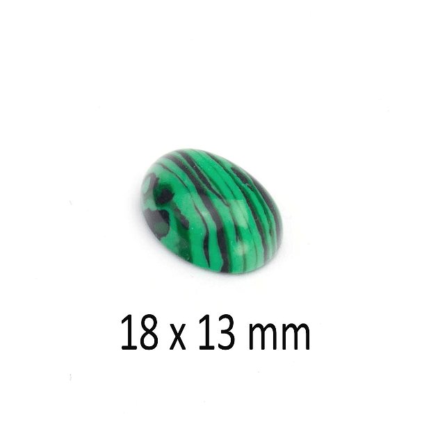 Cabochon malachit sintetic, 18 x 13 mm, A462