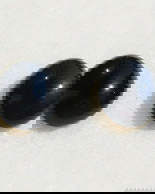 (2 bucati) Cabochon onix negru oval mic (provenienta America) aprox 12-12.4x10x4-5 mm