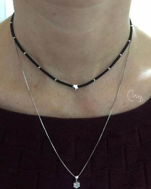 Colier stea / Chocker stea argint