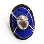 Inel statement din argint 925 cu lapis lazuli, inel rotund, inel mare
