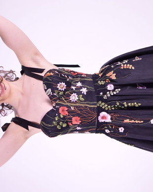CORSET BLACK WILDFLOWER