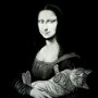 Tablou portret "Mona Lisa & the cat"