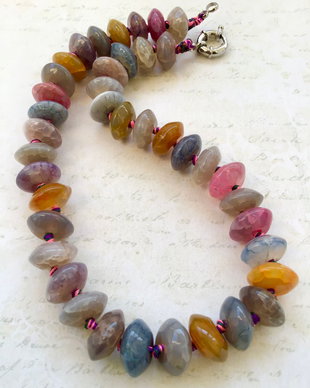 Colier agate multicolore
