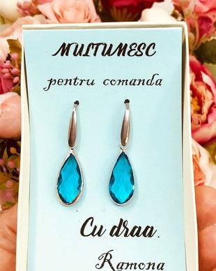 Cercei eleganti bleu