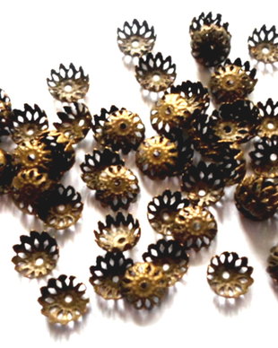 Capace de margele filigram bronz