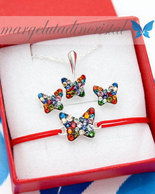 Set Swarovski / Fluturasi / Argint 925