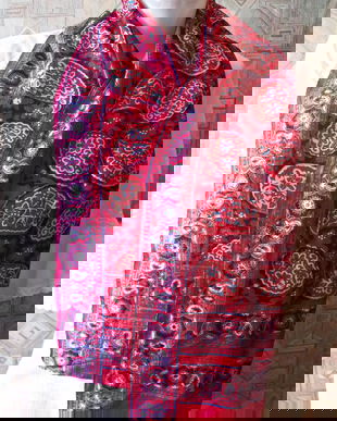 esarfa matase naturala rosie