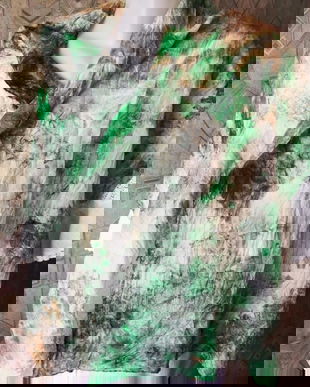 esarfa matase naturala verde