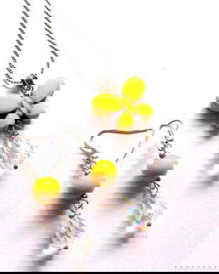 set cu howlite galben 38927