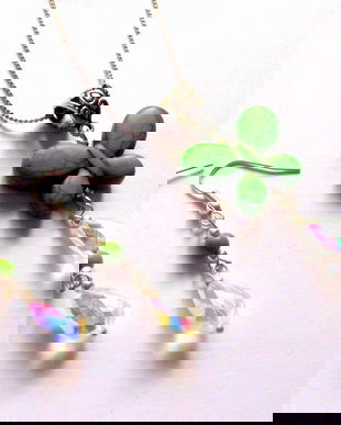 set cu howlite verde si cristale 38915