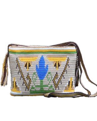 geanta handmade motive populare din Muntenia patru cai si floare de cuisoare