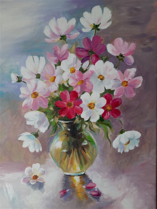 Tablou pictat - Vaza cu flori