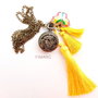 ''Lemon Butterfly''-  colier din lant cu ciucuri si ceas functional