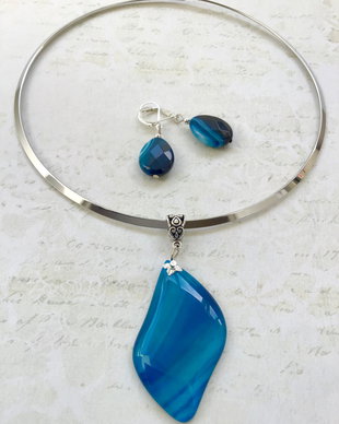 Set agate albastre