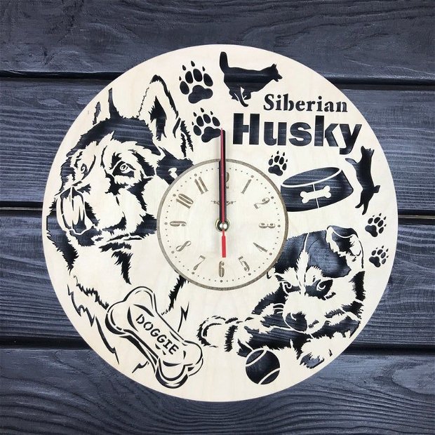 ceas de perete "husky siberian"