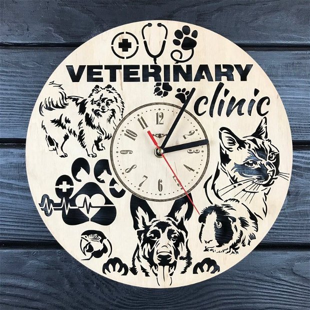 ceas de perete "Clinica veterinara"