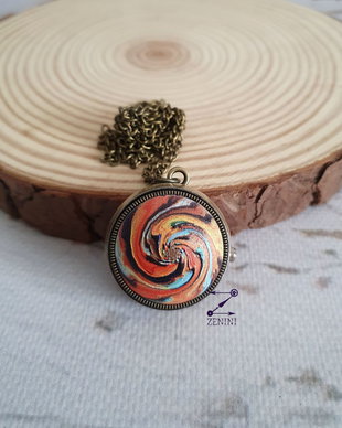 Ceas functional, ceas de pus la gat, ceas de buzunar, medalion ceas spirala, colier cu ceas, ceas spirala colorata, roata norocului