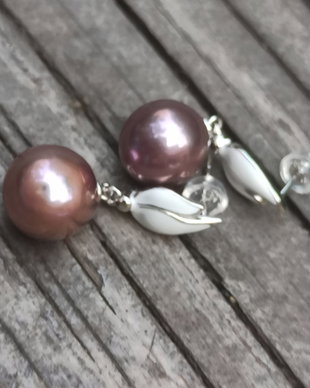 Cercei din perle Kasumi cu pin dinargint 925
