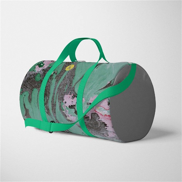 Geanta Voiaj Handmade Travel Duffle Bag Original Mulewear, Abstract Carbune Charcoal Factory, Multicolor, 33L