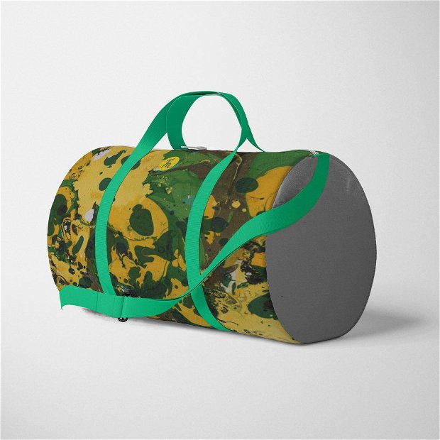Geanta Voiaj Handmade Travel Duffle Bag Original Mulewear, Abstract Padure Tropicala Tropical Color Forrest, Multicolor, 33L
