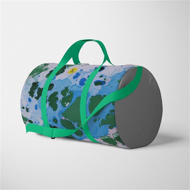 Geanta Voiaj Handmade Travel Duffle Bag Original Mulewear, Abstract Picaturi de Acid Drops of Acid, Multicolor, 33L