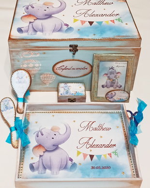 Tava personalizata mot, cu tema Elefantel mov, Lumpy, Winnie the Pooh