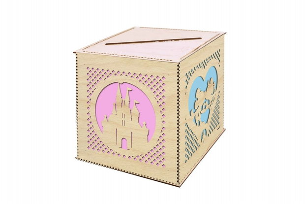 Cutie dar pentru botez din lemn, CD1017
