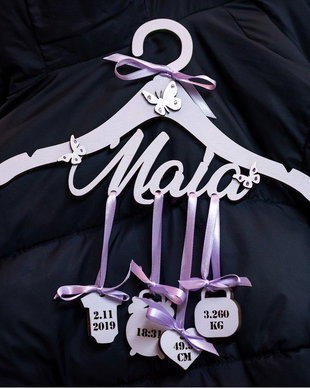 Umeras personalizat botez din lemn, UP1009