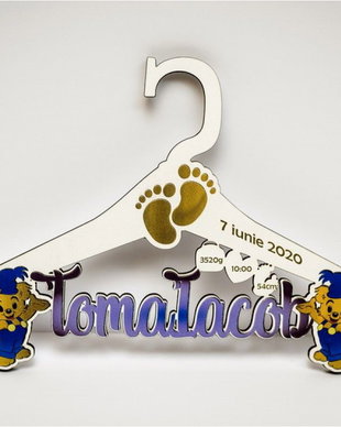 Umeras personalizat botez din lemn, UP1012