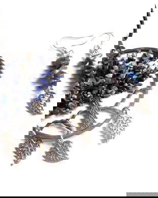 set colier si cercei arborele vietii cu lapis lazuli 38956