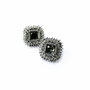 Cercei patrati cristale Swarovski argintiu, gri