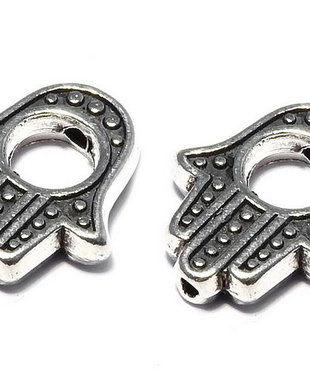 Link metalic, argintiu antichizat, 15x13 mm