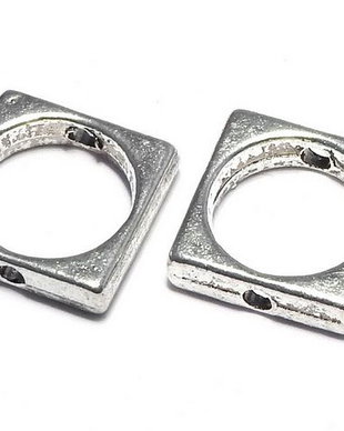 Link metalic, argintiu antichizat, 11x11 mm