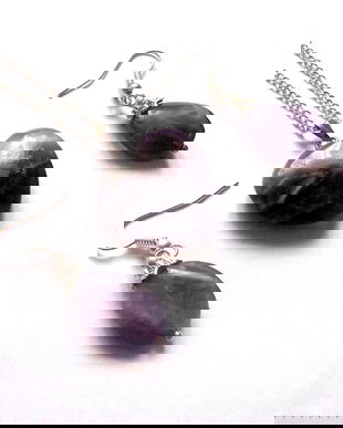 Set pandantiv si cercei cu ametist 38673