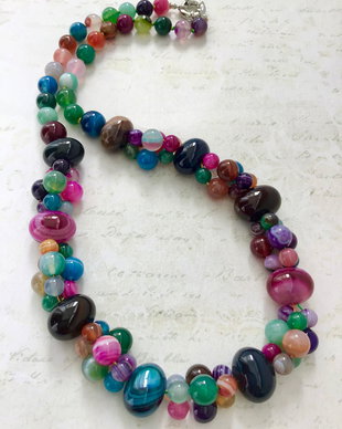 Colier agate colorate