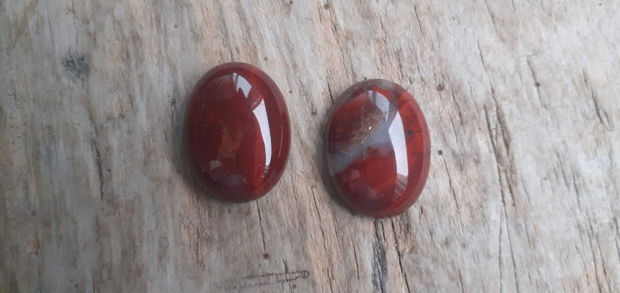 Cabochon jasp rosu, 20x15 mm (2 buc)