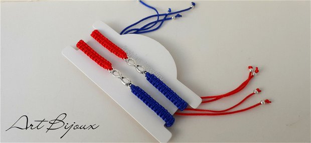 Brățări împletite din șnur mătase Tricolor România și charm Infinit argint tibetan/Brățări 1 Decembrie