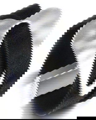 K1114 Negru - Bratara piele ecologica negru, ornament aliaj metalic aspect argintiu sidefat