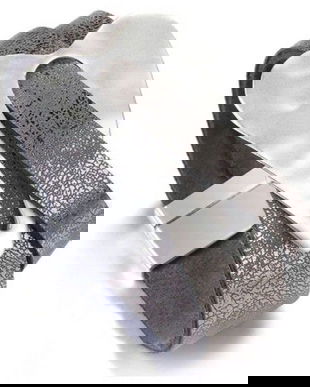 K1114 Gri argintiu - Bratara piele ecologica gri argintiu, ornament aliaj metalic aspect argintiu sidefat