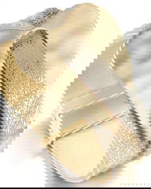 K1114 Auriu - Bratara piele ecologica aurie, ornament inima aliaj metalic aspect  auriu sidefat, inchizatoare magnetica