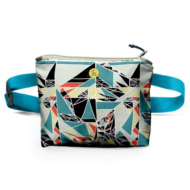 Borseta Handmade Fanny Pack, Mulewear, Geometric Abstract Matematica, Multicolor, 22x19 cm